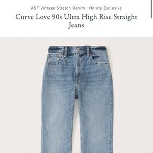 Abercrombie Curve Love 90s Ultra High Rise 28 Medium Wash
